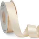 Ribbli Cream Double Faced Satin Ribbon,1 x Continuous 25 Yards,Use for Bows Bouquet,Gift Wrapping,Baby Shower,Floral Arrangement