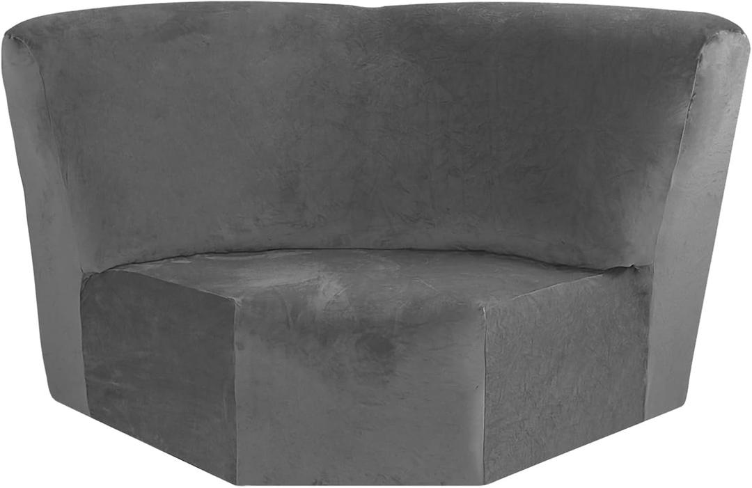 Weysat Corner Sofa Cover Stretch Corner Couch Cover Furniture Protector for Living Room Sectional Recliner Sofa Slipcover Reclining L Shape Couch Additional Seat (Light Gray,Velvet)
