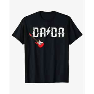 Mama Rockin One Birthday Family Matching Rock Guitar TShirt (L, Black)