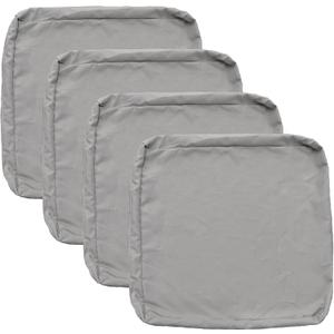 FLYMEI Patio Cushion Covers 24x24x4 Waterproof Outdoor Cushion Cover Replacement 4Packs Outdoor Seat Cushion Slipcover for Rattan Chair Sofa, Grey