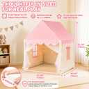 Kids Play Tent Indoor Playhouse, Princess Tent with Mat & Star Lights Pink, 47.2 x 40.9 x 51.2 inches