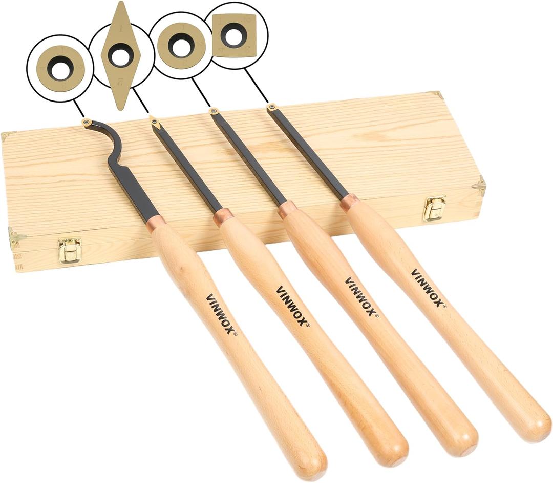 20" Full Size 4 PCS Carbide Wood Lathe Turning Tool Set, Carbide Wood Lathe Chisel Set, Carbide Lathe Turning Tool, Carbide Turning Tool (20INCH 4PCS)