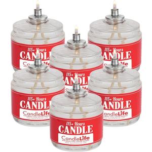 Candlelife 115-Hour Emergency Survival Candles - Long Burning, Unscented, Clean Burning Liquid Paraffin (Set of 6) for Blackouts, Camping, Fishing & Survival.