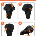 MSDADA Bike Seat Cushion Gel Padded Bike Seat Cover for Men & Women Comfort - Soft Bicycle Seat Cushion for Outdoor, Exercise/Spin/Stationary/Mountain/Road Bikes