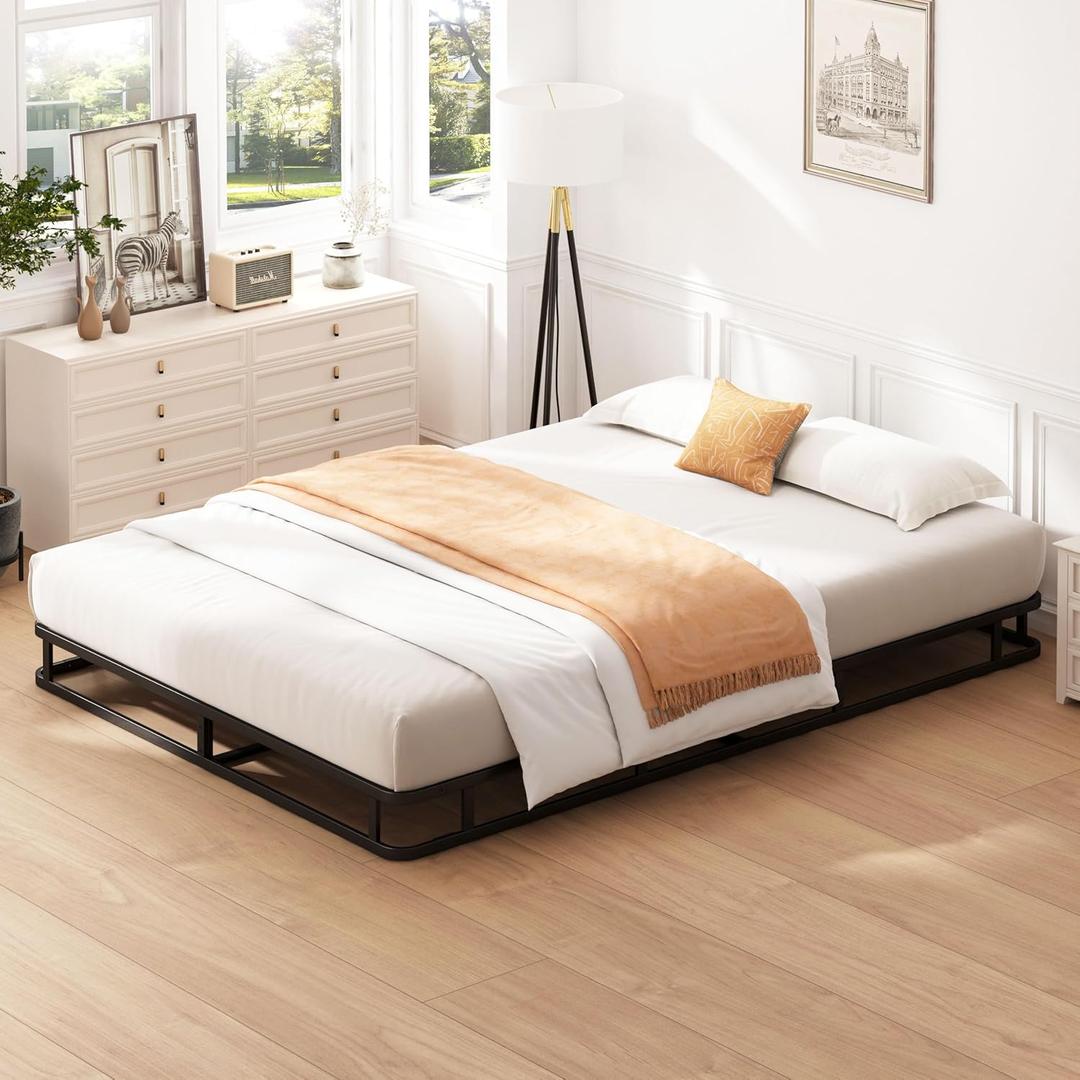 Queen Box Spring 5 Inch, Heavy Duty Metal Box Spring Bed Base with Easy Assembly, Mattress Foundation, Strong Metal Frame, Noise Free, 3000lbs Max Weight Capacity