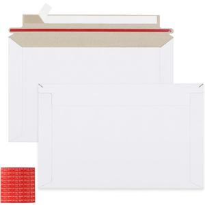 zmybcpack 100 Pack 6.3x9.8 inch Rigid Mailer Self Seal Photo Document Mailers, Stay Flat White Cardboard Shipping Envelopes White Photography Mailers for CD, Photos, Document