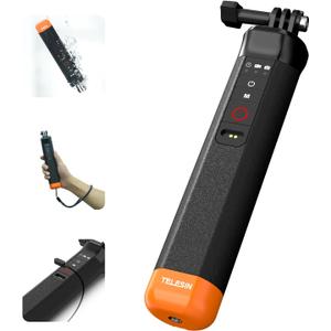 Floating Bluetooth Remote Hand Grip for GoPro Hero 13 12 11 10 9 8 Black, Waterproof Portable Vlog Selfie Stick, Pole Monopod Handle Mount Accessory for Go Pro Underwater Snorkeling & Water Sports