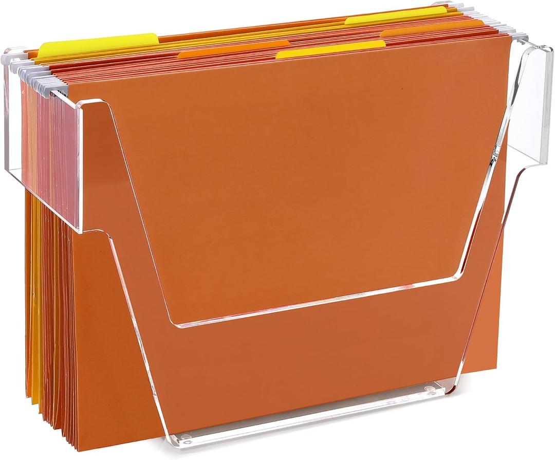 DINGHUO Hanging File Folder Frame, Legal Size Hanging File Organizer, Acrylic File Holder Filing Organizer Box Storage for Desk, Home Office, School - 1 Pack