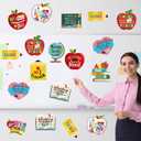 Fuyoooo 36 Pcs Teacher Appreciation Gfits Teacher Appreciation Theme Door Decorations Cutouts Teachers Thank You Gifts Cards Apple Heart Pencil Cutouts for Wall Decorations