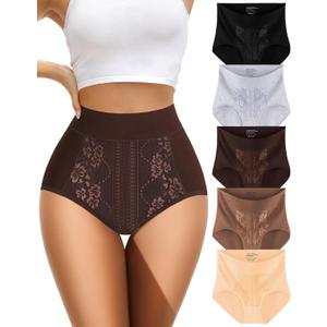 MISSWHO Cotton Underwear Women Pack High Waisted Tummy Control Women Briefs C Section Postpartum Ladies Plus Size Panties X-Large