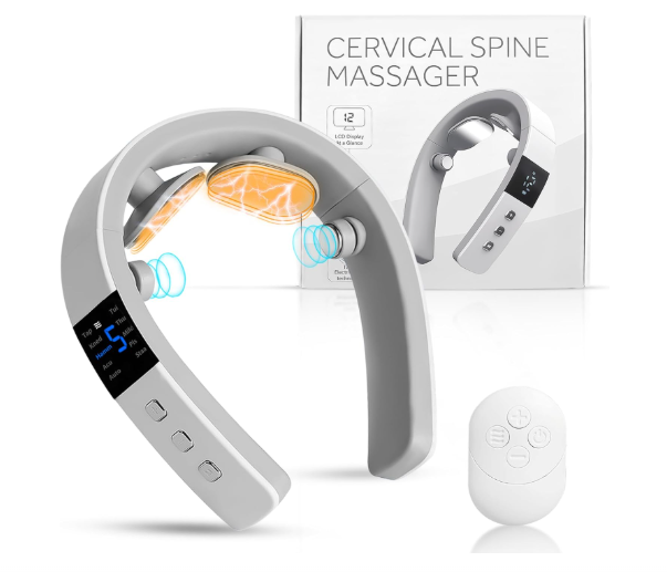 Neck Massager for Pain Relief Deep Tissue, Electric Portable Neck Massager with Heat for Women Men