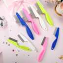 10 Pcs Flea Comb for Dogs and Cats Flea Remover Tool with Stainless Steel Metal Teeth for Detangling Grooming Kit, Pink, Blue, White and Green, 2 Sizes