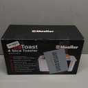 Mueller UltraToast Stainless Steel Toaster 4 Slice Extra-Wide 1.6" Slots for Artisan Bread, Bagels & Frozen Waffles, 6 Browning Levels, LED Display, Cancel/Defrost/Reheat, Removable Crumb Tray