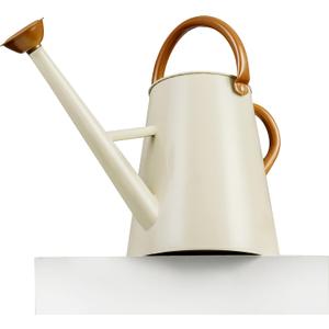 Metal Watering Can with Removable Spout, 1.5 Gallon Large Watering Cans for Plants, Galvanized Steel Gardening Water Can for Indoor & Outdoor Use, Watering Pot with Ergonomic Movable Handle(White)