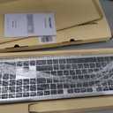 TECKNET Bluetooth Keyboard Rechargeable, 4-Device Free Switching (2.4G+BT), Ultra-Slim Full Size Wireless Keyboard, Quiet Typing, for PC/Laptop/Smart TV/Phone, Adjustable Stand, 12 Multimedia Keys