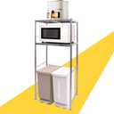 susunnus Stainless Steel Shelf,Kitchen Storage Shelves,Microwave Shelf,Mini Fridge Shelves,Adjustable Layers,Open Lower Tier,Laundry Room, Repository (2tier(23.6x15.7x53.1in))
