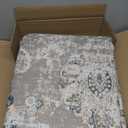 jinchan 6x9 Area Rugs for Living Room - Machine Washable Vintage Floral Distressed Design Stain Resistant Boho Carpet Ultra-Thin Low Pile Non-Slip Rug for Bedroom Dining Room Home Office (6x9',Taupe)