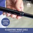 DMI Deluxe Adjustable Cane with Comfort Grip Handle and Strap, Black