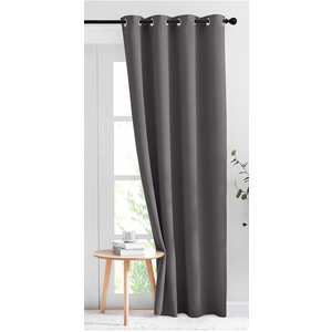 NICETOWN Gray Blackout Curtains for Bedroom 84 inches Long - Thermal Drapes Grommet Room Darkening Curtains Noise Reducing Window Treatments for Living Room (1Panels, W52 x L84, Grey)