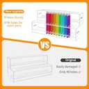 96-Slots Acrylic Pen Holder,2-Tier Pen Display Stand for Craft Shows,12mm Beadable Pens Stand Paint Brush Holder Pencil Organizer Makeup Brush Rack Art Brush Organizer for School Classroom Supplies