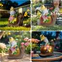 Solar Gnomes Outdoor Snail Garden Statue for Yard with Outdoor Decorations for Patio Mom Gift