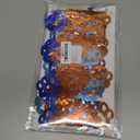 GCQQ Orange and Blue Party Decorations 2 Packs Foil Fringe Curtains 3.3x6.6ft Cute Dog Birthday Themed Backdrop with Paws for Baby Shower Decoration Photo Booth Prop