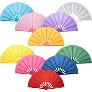 QIRMIZI 10PCS Boots on The Ground Line Dancing Fan - Large Folding Hand Rave Fan for Chinese Kung Fu, Dance, Music Festivals,Carnivals, Weddings, EDM Events, Parties & Decorations