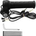 Full Twist Throttle Grip for Ebike 3 Pin,Electric Bike Throttle with Key Ignition, Universal Plug and Play Throttle for Upgrading Electric Scooter Trike Accessories Universal Voltage (Right)