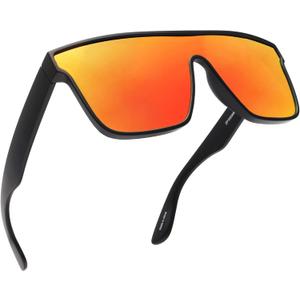 GLINDAR Oversized Square Polarized Sunglasses for Men Women, One Piece Shield Shades UV400 Protection