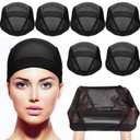 Tatuo 5 Pack Mesh Wig Cap for Women Blank Stretchable Dome Caps for Making Wigs(Clear Blank)