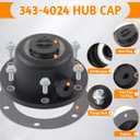 2 PCS Composite Steer Hub Cap for Trailer Axle with Gaskets and 12PCS Flange Bolts Replaces for 1612 1711 and 343-4024