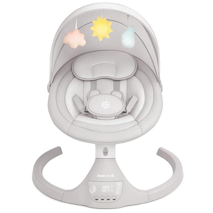 Jool Baby Nova Baby Swing for Infants – Bluetooth Music, Remote (Stone) | Keep Baby Happy While Getting Things Done – Gentle Side-to-Side Motion Helps Baby Feel Content
