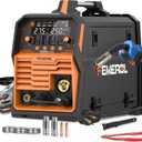FEMEROL 250A MIG Welder,6 in 1 Gas MIG/Gasless Flux Core/Stick/Lift TIG/Spot Welding/Spool Gun Compatible Aluminum Welding Machine Large LED Display 110V/220V Multi Process Welder