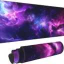Purple Sky Stars Mouse Pad Large Extended Gaming Mouse Pad Big Computer Desk Mouse Mat Keyboard 11.8x23.6 Inch for Gaming, Office, Home