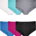 Fruit of the Loom womens Fit for Me Plus Size Underwear Briefs, Brief - Breathable Micro Mesh Assorted, 10 US
