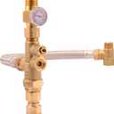 Cash Acme 3/4 Inch Tank Booster Water Heater with Thermostatic Mixing Valve, Temperature Gauge, Braided Hose, Domestic and Commercial Application, PEX Pipe, PE-RT, CPVC, Copper, 24644