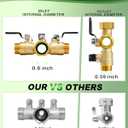 Garden Hose Splitter, 3 Way Heavy Duty Brass hose splitter, Water Hose Bib Spigot Splitter with 0.59" Full Flow Ball Valve Outlet & Shut-Off Valve 3/4'' Connector Outdoor Water Faucet Adapter