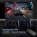 Retro Game Console, Retro Gaming Console with Built-in 9 Emulators, 25200+Games, 4K HDMI Output, Dual 2.4GHz Wireless Controller, Plug and Play Video Game Console (Black)