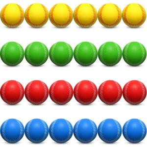 Leyndo 24 Pcs Soft Foam Baseballs for Hitting Practice Training Foam Baseballs for Players Softballs Set for Throwing Catching Batting Pitching Indoor Outdoor