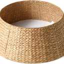 36in Large Christmas Tree Collar - Woven Hyacinth Tree Collars for Artificial Trees - Rattan Rustic Farmhouse Basket for Tree Base Cover with Cord Cut-Out for 7.5ft 9ft 10ft Tree (Natural)