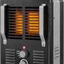 Comfort Zone Electric Portable Milkhouse Style Utility Space Heater with Adjustable Thermostat, Overheat Protection, and Safety Tip-Over Switch, Ideal for Garage or Greenhouse, 1,500W, CZ798BK