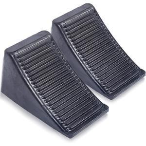 Fasmov 2 Pack Solid Rubber Heavy Duty Wheel Chock, Premium Chock for Car, Travel Trailers, RV, Truck, and ATV