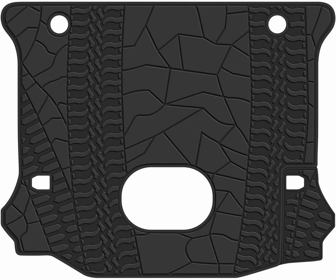 Cargo Liners Custom Fit for Jeep Wrangler JK Unlimited JKU 4 Door Sahara Rubicon 2015 2016 2017 2018 Trunk Mats Full Black Rubber All Weather with Subwoofer Heavy Duty Odorless