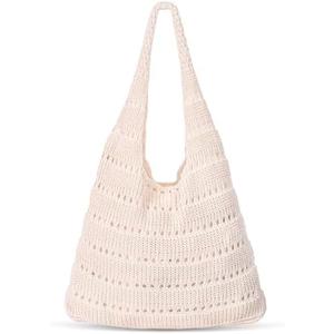 Sightor Crochet Tote Bag, Mesh Beach Bag Knit Summer Hobo Bag Vacation Boho Tote Bag for Women