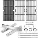 Grill Replacement Parts for Charbroil Advantage 3 Burner 463343015, 463370015, 463335115, Cast Iron Grill Grates, Heat Plates Tents, Burners and Igniters for Char-Broil 463343015