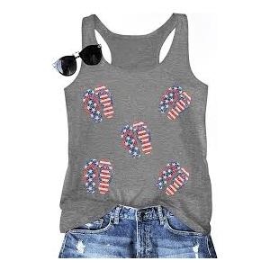  US Flag USA Girl Womens Racerback Tank Top XL