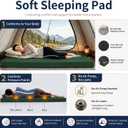 CYMULA Memory Foam Camping Mattress Pad,Sleeping Pad for Camping,Non-Slip Bottom Floor Car Mattress Bed with Retaining Portable Roll up Mattress Pad Mat for Travel Truck Guest Bed Tent, DARK GREEN, Cot:72*24*3