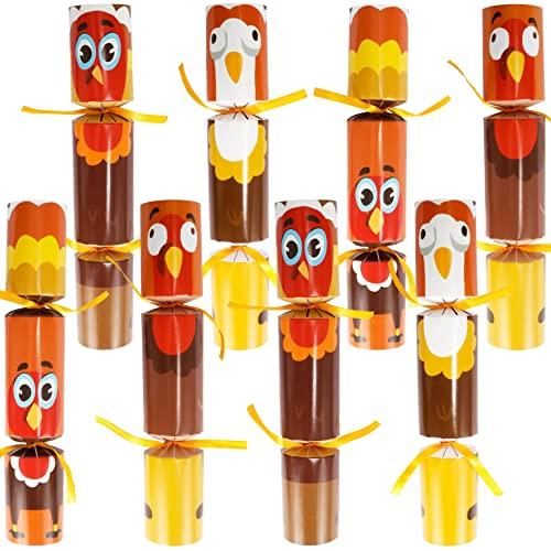 JOYIN 8 PACK Thanksgiving Non-Snap Party Favor, Turkey Style Thanksgiving Party Games for Fall Holiday, No Snap Party Table Favor Set with Joke Dice & Gifts, Holiday Prizes for Kids Adults