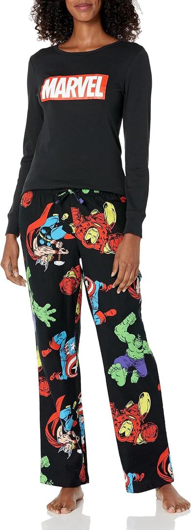 Amazon Essentials Disney | Marvel | Star Wars Women's Flannel Pajama Sleep Sets (Large)