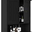 Smuxee Black Wall Cabinet, Small, 2-Door Medicine Cabinet with Adjustable Shelves, Over Toilet, For Kitchen and Laundry Rooms
